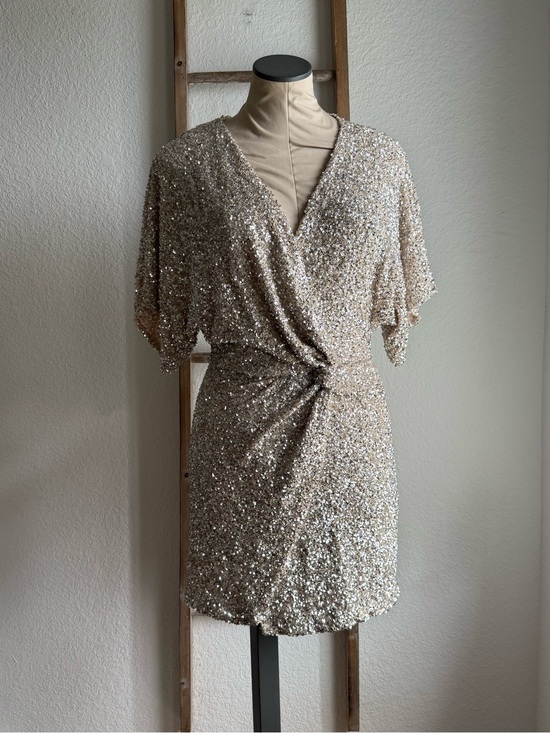 Zara Dresses & Skirts - Zara Sequined Mini Wrap Dress Sz: Small